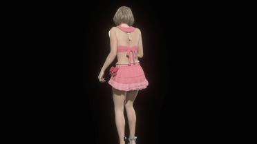 Ashley wearing Aerith's Pink Mermaid Outfit