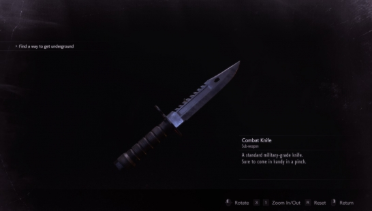 Black knife and black scabbard