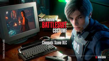 Movie scene of Claire Battlesuit