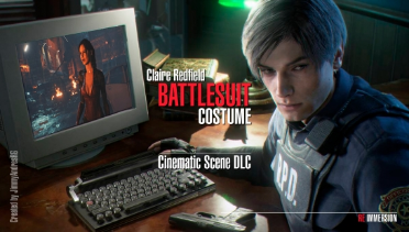 Movie scene of Claire Battlesuit