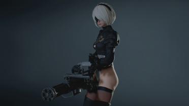 [Nier: Automata] 2B-Broken Clothes-Replace Claire's Classic Costume MOD