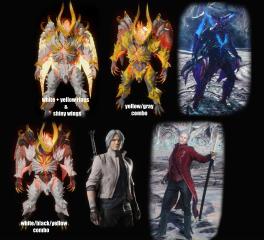 Dante short white jacket - 3 SDT recolors - Vergil's red coat and SDT