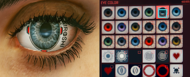 Rogue's eyes and makeover details