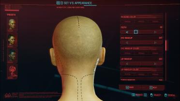 Cut line facial tattoo