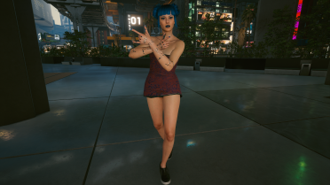 Mini skirt and sneakers