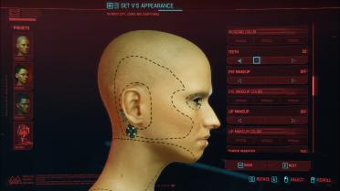 Cut line facial tattoo