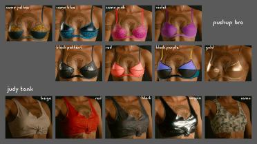 Lots of clothing color variants