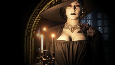 Ms. Alcina makeup (red eyes and black lipstick)