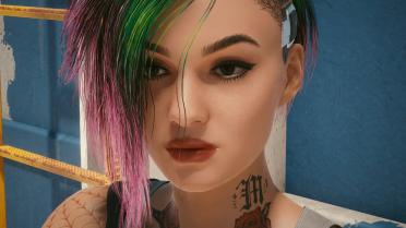 Judy's face is beautified-4K skin tone makeup and eyebrows