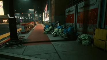 Night city garbage removal