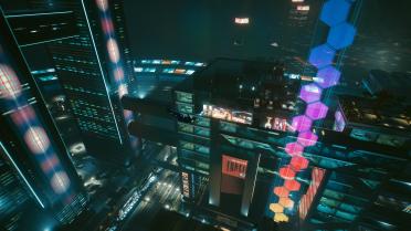 Holographic beam-the light of night city