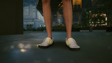 Mini skirt and sneakers