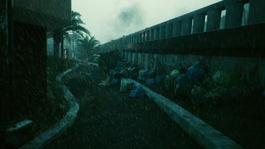 Night city garbage removal