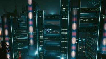 Holographic beam-the light of night city