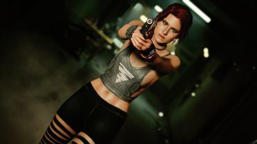 Photo mode pose-pistol suit 01