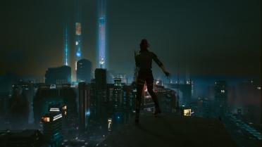 Holographic beam-the light of night city