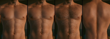 Male V skin modification