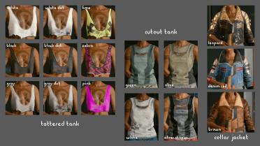 Lots of clothing color variants