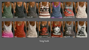 Lots of clothing color variants