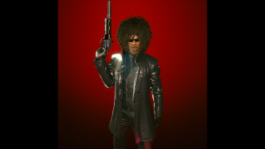 Black leather trench coat