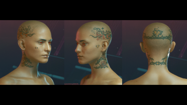 Simplified face tattoo