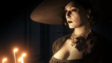 Ms. Alcina makeup (red eyes and black lipstick)