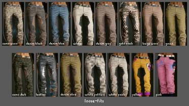 Lots of clothing color variants