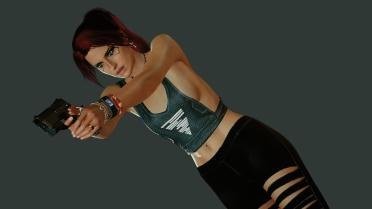 Photo mode pose-pistol suit 01