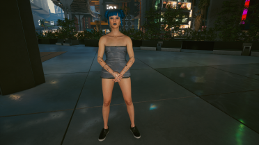 Mini skirt and sneakers