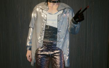 Men's V Long Side Loose Jacket