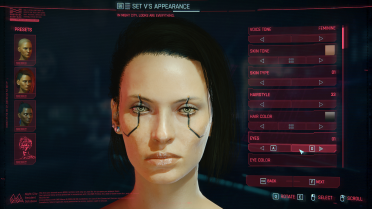 Female V's 4k skin tone and body