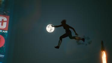 Holographic beam-the light of night city