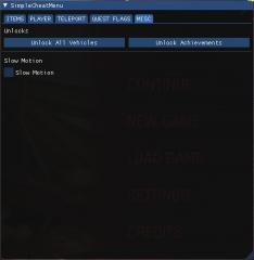 Simple cheat menu and hotkey