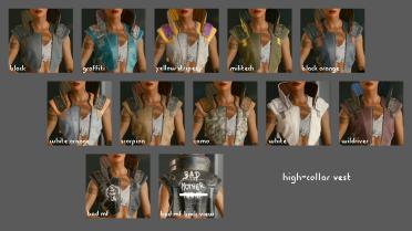 Lots of clothing color variants