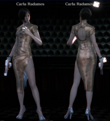 Resident Evil 6 Carla gold side slit cheongsam costume MOD