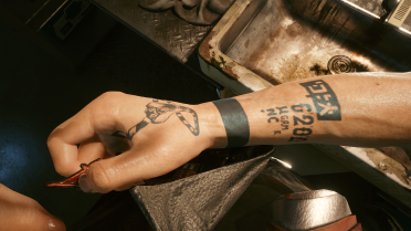 The player's Johnny tattoo