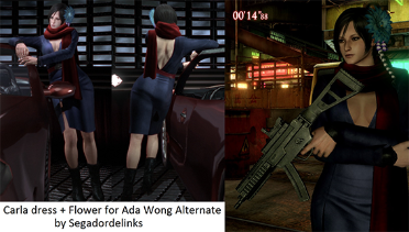 Resident Evil 6 Ada Wong Carla Sexy Halter Black Dress Suit MOD