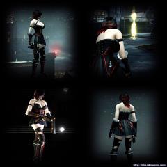 Resident Evil 6 Helena black short skirt hole stockings mod