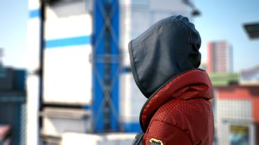 Jacket Bolero Rubber Material Hex Pattern