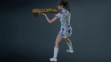 Claire's Cute Chinese Cheongsam (Blue and White Style)