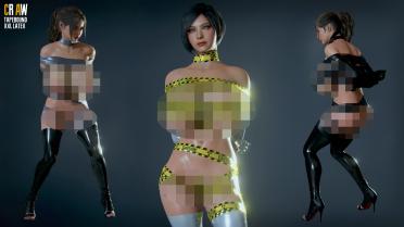 Claire and Ada's tits are covered in tape