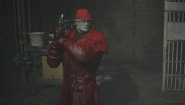 Resident Evil 2 Remake Festive Red Coat Tyrant replaces Leon