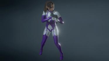 Claire - Latex Tights (Purple Bright Silver)