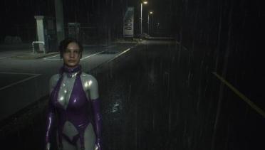 Claire - Latex Tights (Purple Bright Silver)