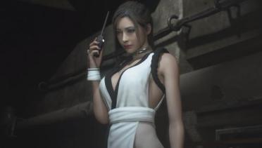 Resident Evil 2 Remake  dark Mai Shiranui costume with white stockings