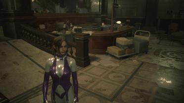 Claire - Latex Tights (Purple Bright Silver)