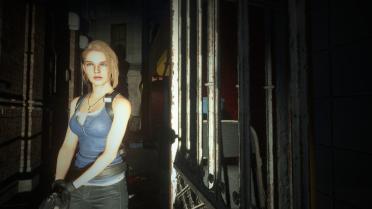 Jill's long blonde hair