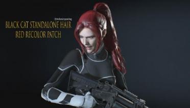 Jill Black Cat STANDALONE Hair Red Recolor Patch