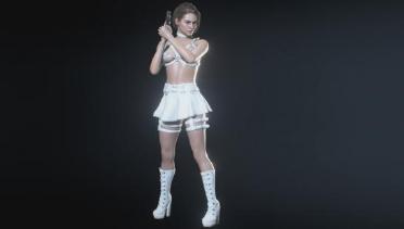 Resident Evil 3 Remake Jill White Leather Dress