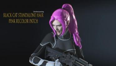 Jill Black Cat STANDALONE Hair Pink Recolor Patch